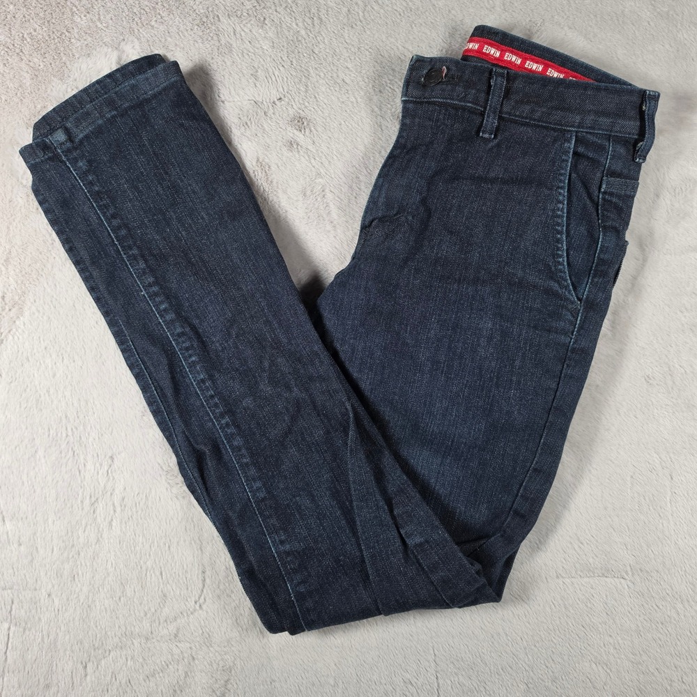 Edwin EXM32 Jeans Mens 27 Indigo Blue Slim Tapered Dark Wash Japanese Denim